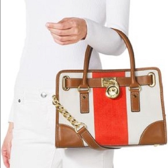 MICHAEL Michael Kors Handbags - Michael Kors East West Hamilton Mono Center Stripe